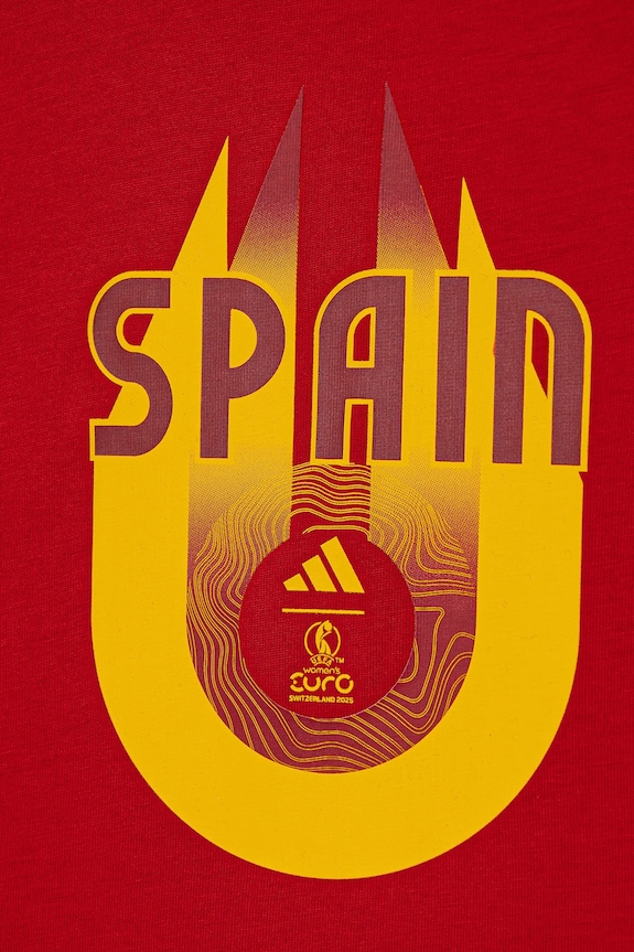 Deklice Otroška bombažna kratka majica adidas Performance SPAIN JZ9003 rdeča
