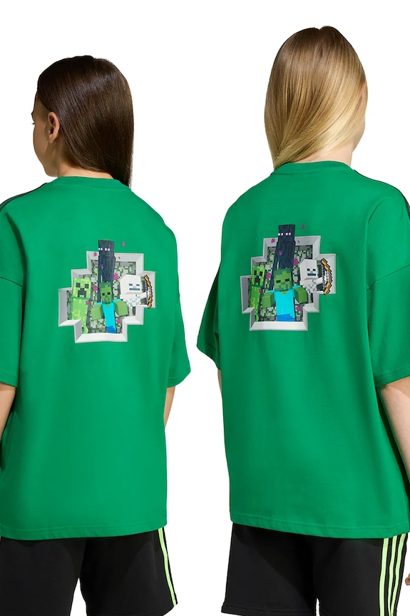 adidas Originals t-shirt in cotone per bambini MINECRAFT KD9829 verde