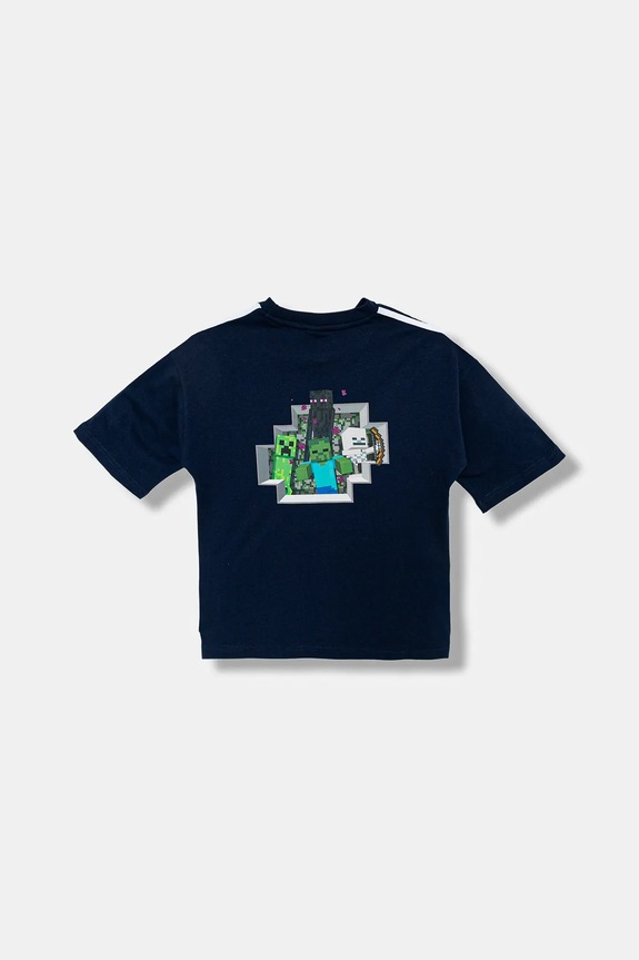 Dětské bavlněné tričko adidas Originals MINECRAFT KD9831 námořnická modř AW25