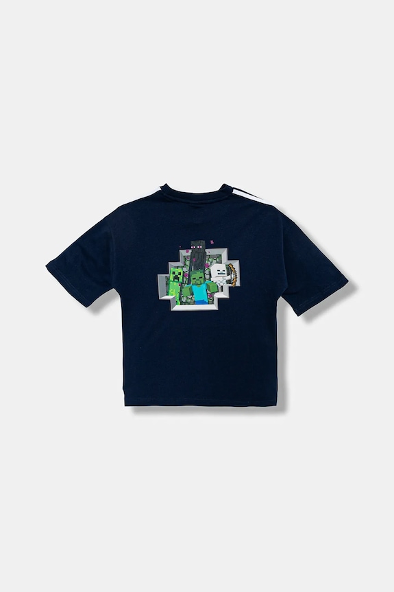 Dětské bavlněné tričko adidas Originals MINECRAFT KD9831 námořnická modř AW25
