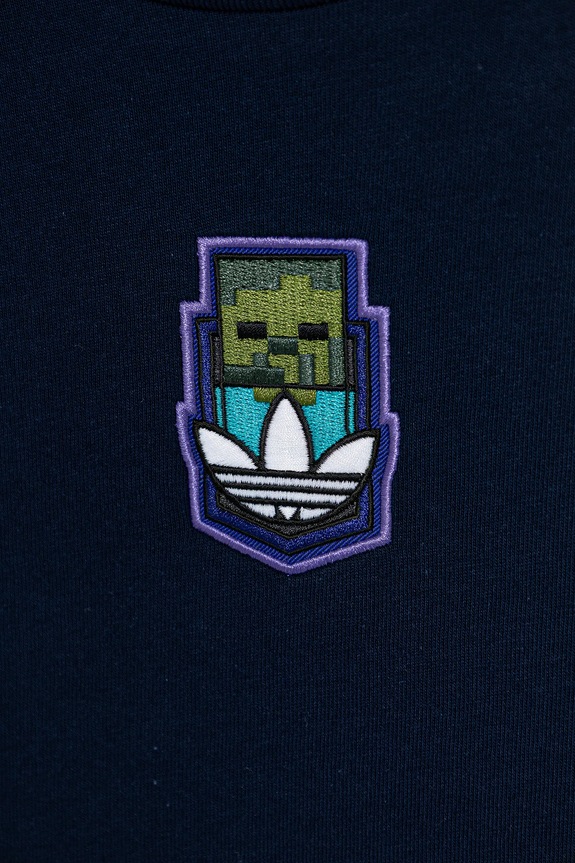 Dětské bavlněné tričko adidas Originals MINECRAFT námořnická modř KD9831
