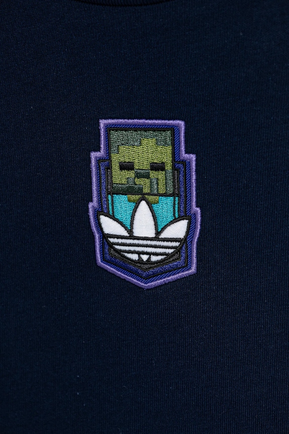 Dětské bavlněné tričko adidas Originals MINECRAFT námořnická modř KD9831