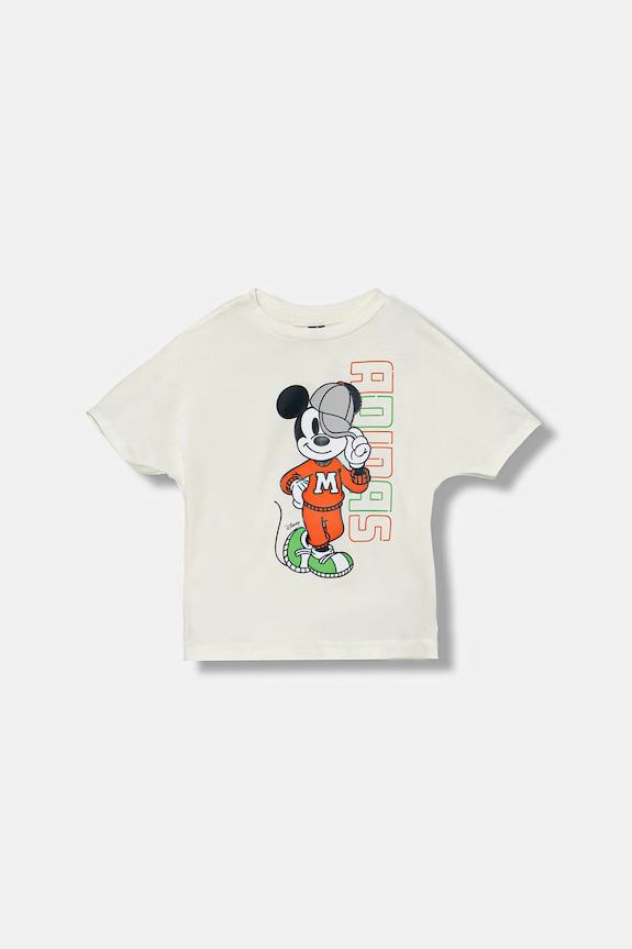 Dječja majica kratkih rukava adidas print bež JL9169