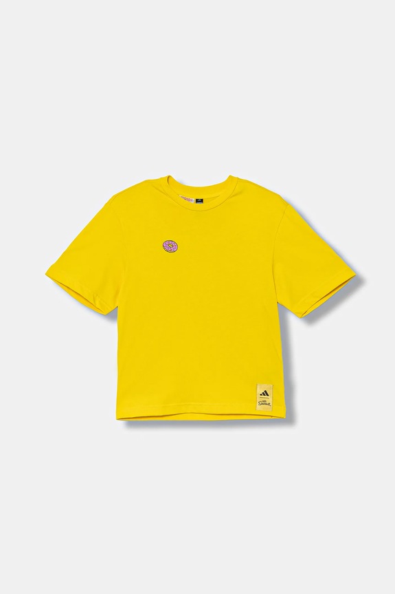Chłopiec adidas t-shirt bawełniany dziecięcy JM0818 żółty