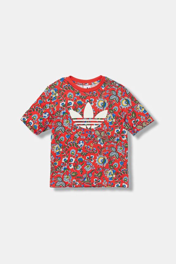 Detské bavlnené tričko adidas Originals JV7817 červená AW25