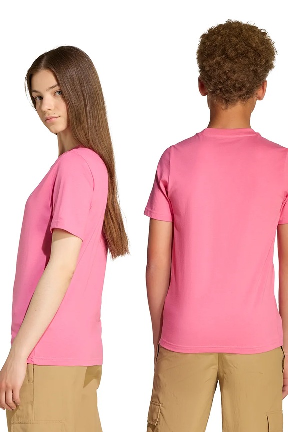 Dětské bavlněné tričko adidas Originals JY4986 růžová