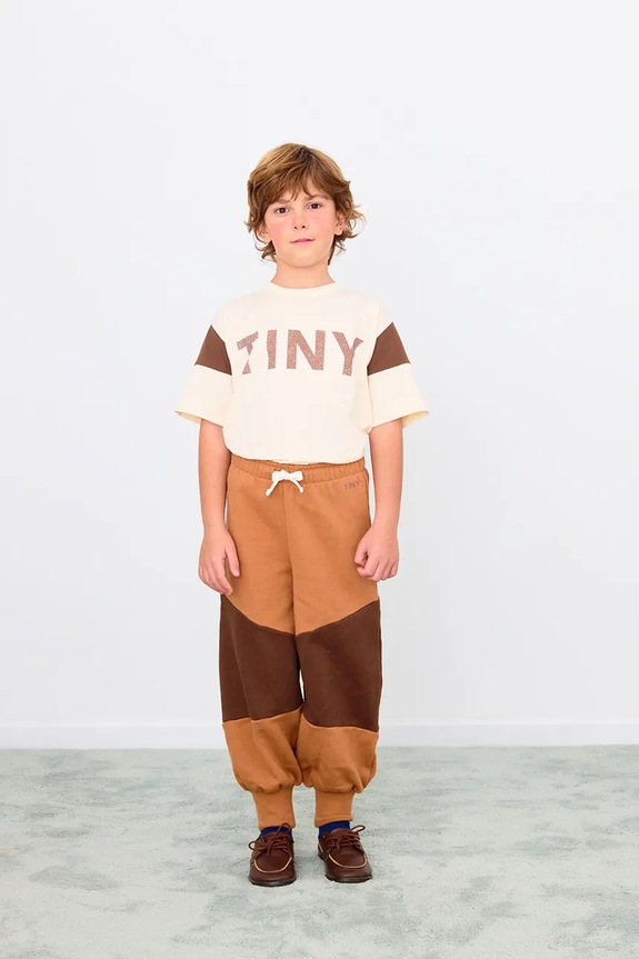 Tinycottons tricou de bumbac pentru copii TINY COLOR BLOCK TEE print bej AW25.264