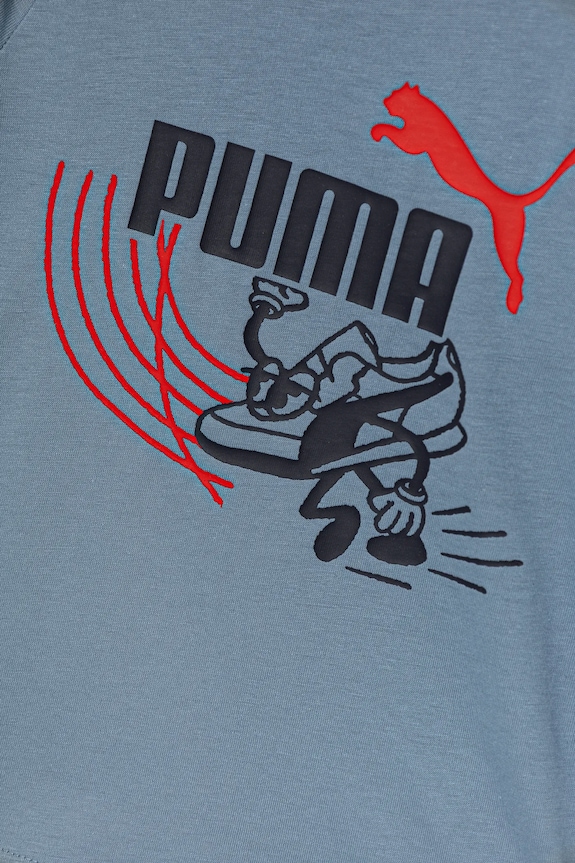 Chłopiec Puma t-shirt bawełniany dziecięcy LITTLE RUNNERS Tee PS 688475. niebieski
