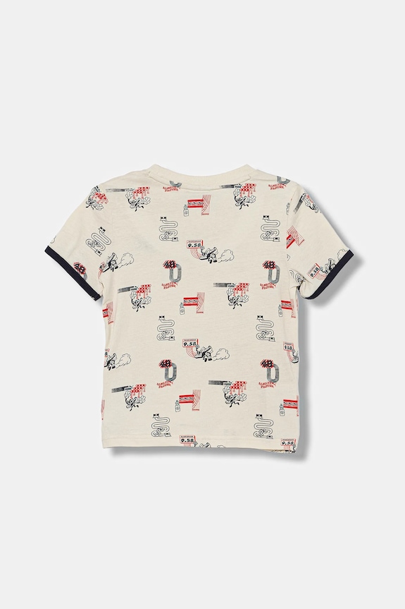 Παιδικό βαμβακερό μπλουζάκι Puma LITTLE RUNNERS AOP Tee PS 688476. μπεζ AW25