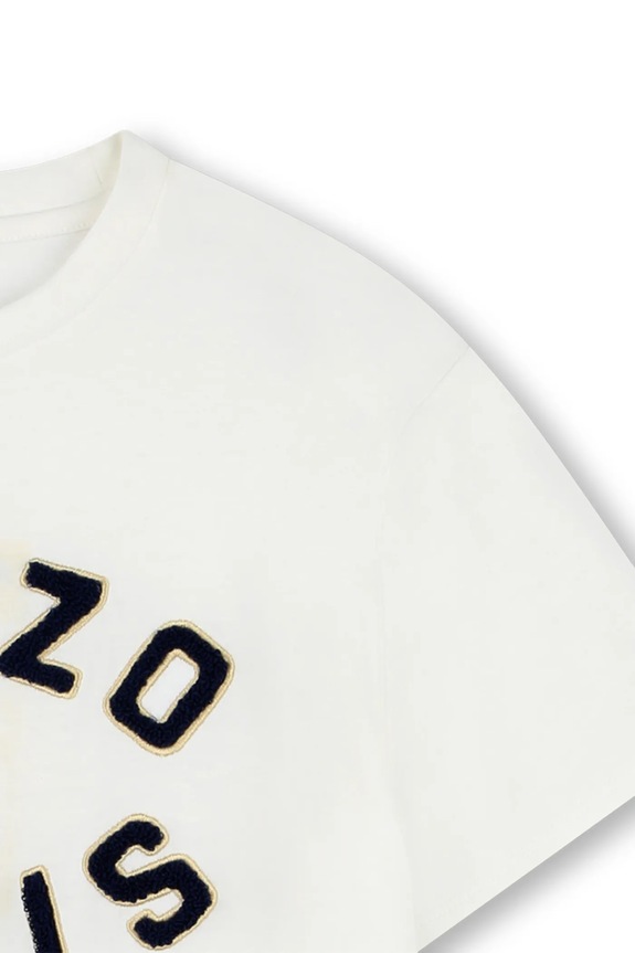 Deklice Otroška bombažna kratka majica Kenzo Kids K61508.114.150 bela
