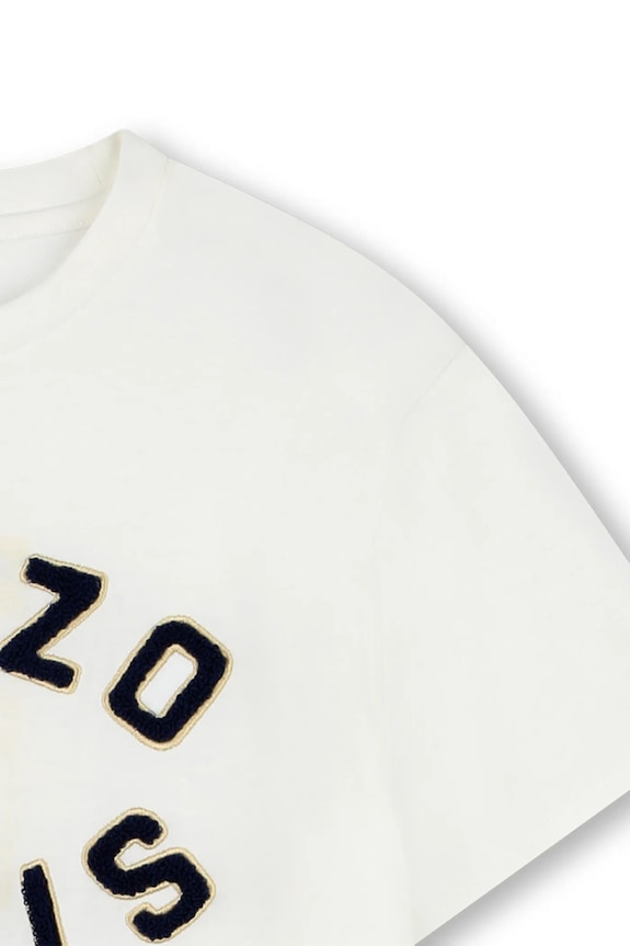 Deklice Otroška bombažna kratka majica Kenzo Kids K61508.114.150 bela
