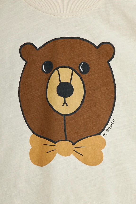 Chłopiec Mini Rodini t-shirt bawełniany dziecięcy Bear 25720107 beżowy
