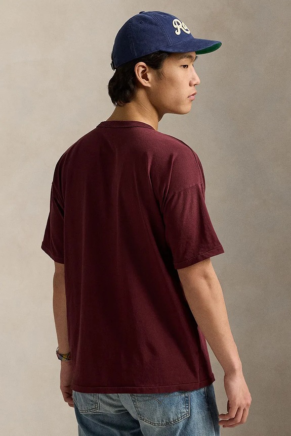 Majica kratkih rukava Polo Ralph Lauren 710971836 bordo AW25