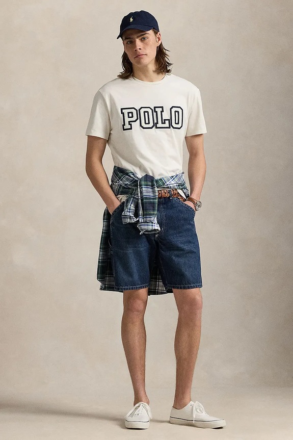Odzież Polo Ralph Lauren t-shirt bawełniany 710972663 biały