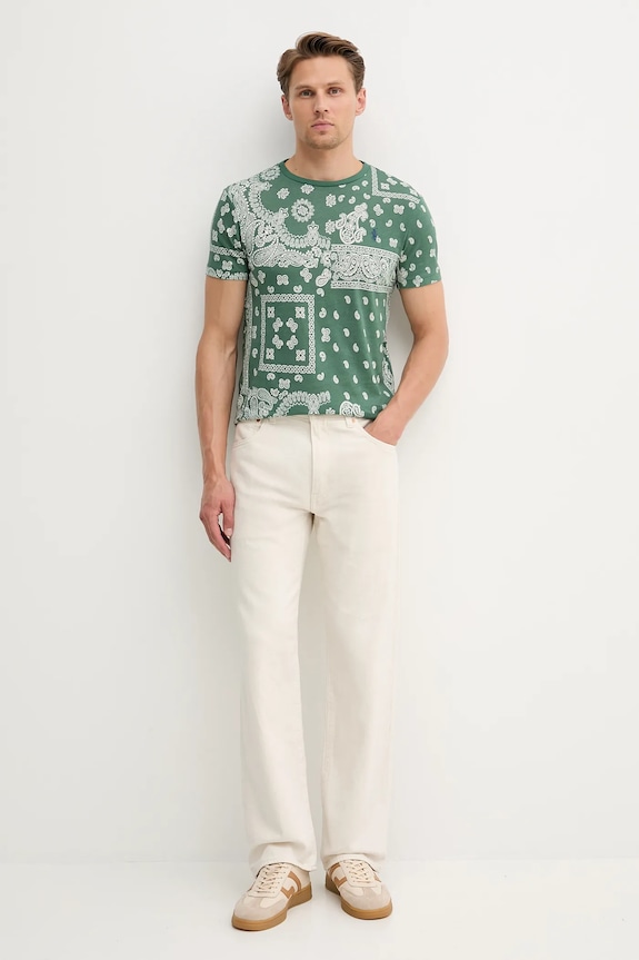 Памучна тениска Polo Ralph Lauren 710974593 зелен AW25