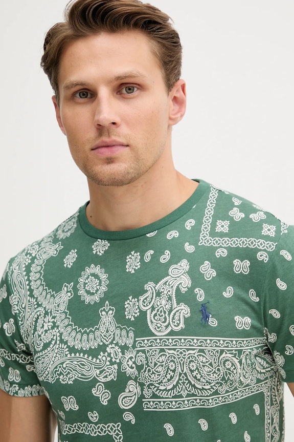 Памучна тениска Polo Ralph Lauren зелен 710974593