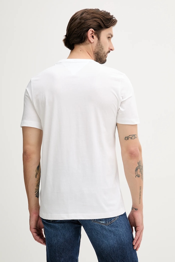 Tommy Hilfiger tricou din bumbac MW0MW39355 alb AW25