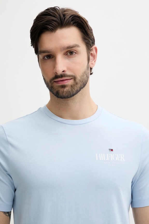 Oblečenie Bavlnené tričko Tommy Hilfiger MW0MW39355 modrá