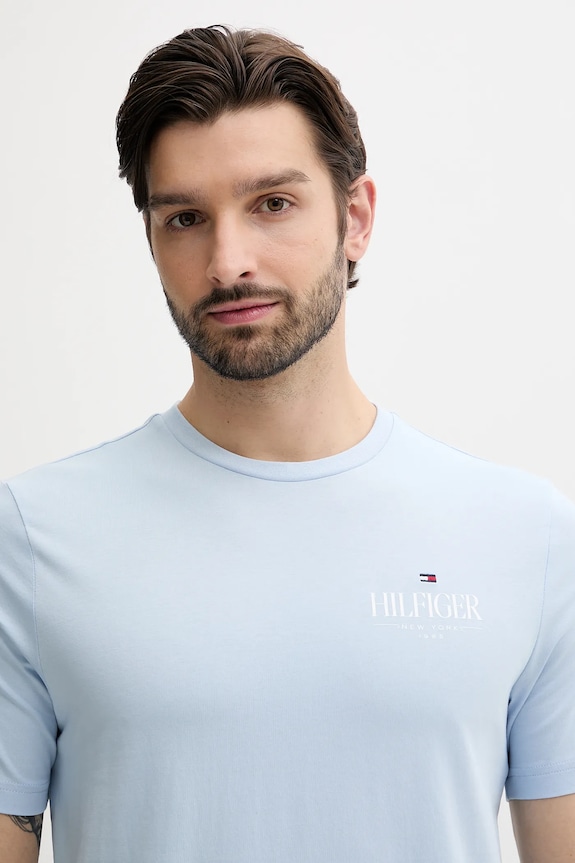 Oblečenie Bavlnené tričko Tommy Hilfiger MW0MW39355 modrá