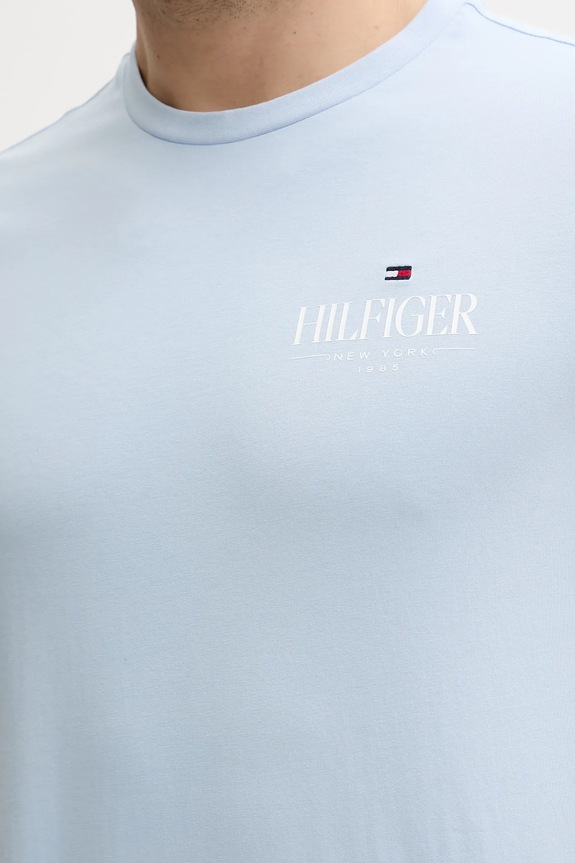 Bavlnené tričko Tommy Hilfiger modrá MW0MW39355