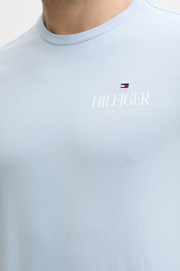 Bavlnené tričko Tommy Hilfiger modrá MW0MW39355