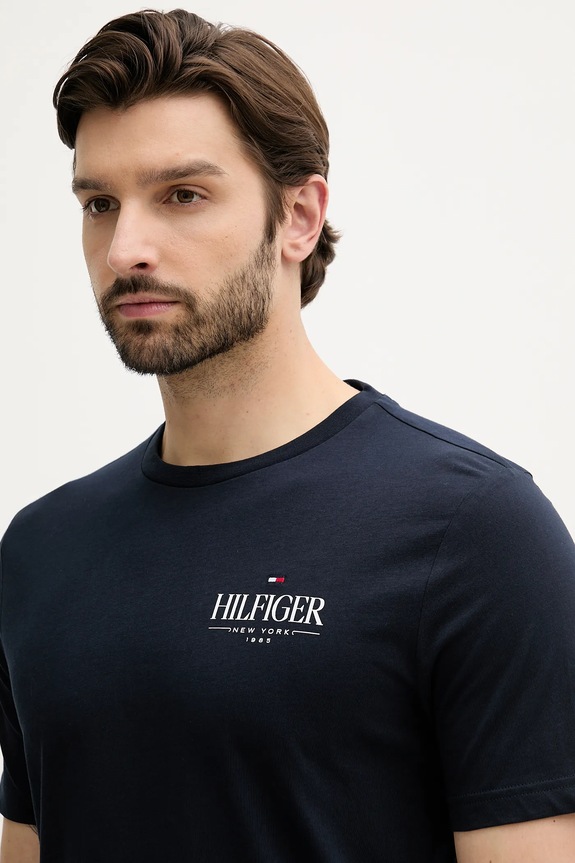 Oblečenie Bavlnené tričko Tommy Hilfiger MW0MW39355 tmavomodrá