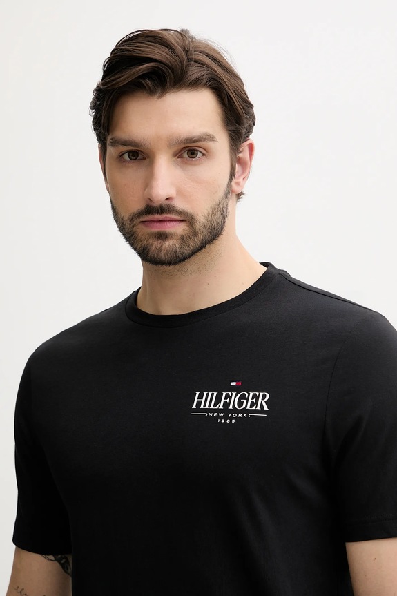 Oblečenie Bavlnené tričko Tommy Hilfiger MW0MW39355 čierna
