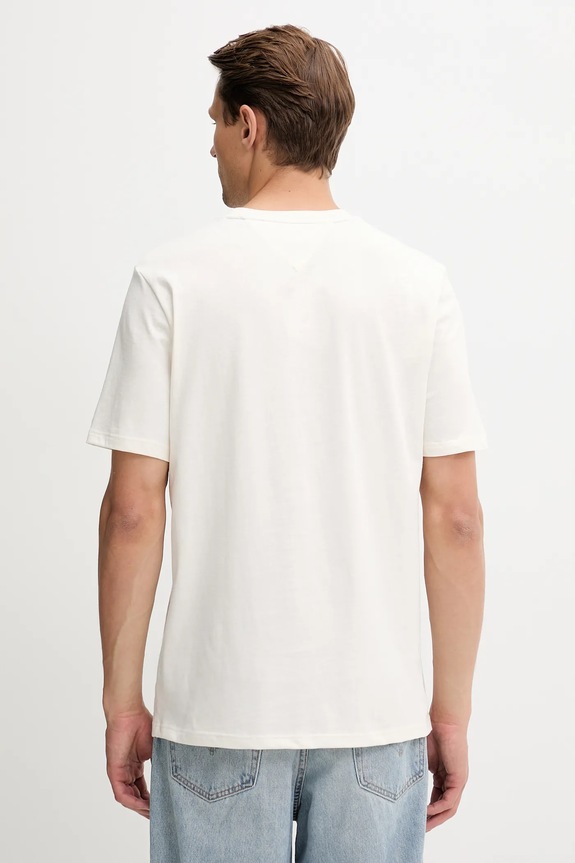 Βαμβακερό μπλουζάκι Tommy Hilfiger MW0MW39845 μπεζ AW25