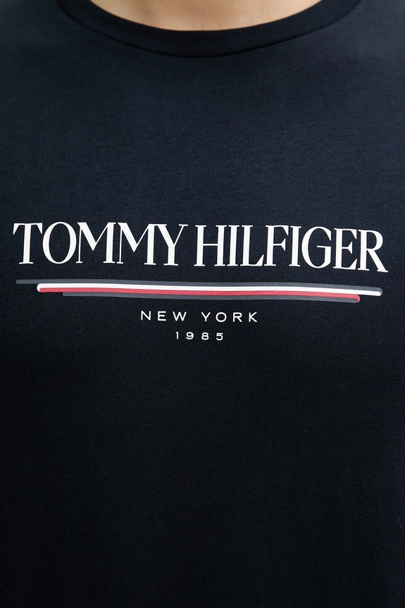 Tommy Hilfiger t-shirt bawełniany granatowy MW0MW40324