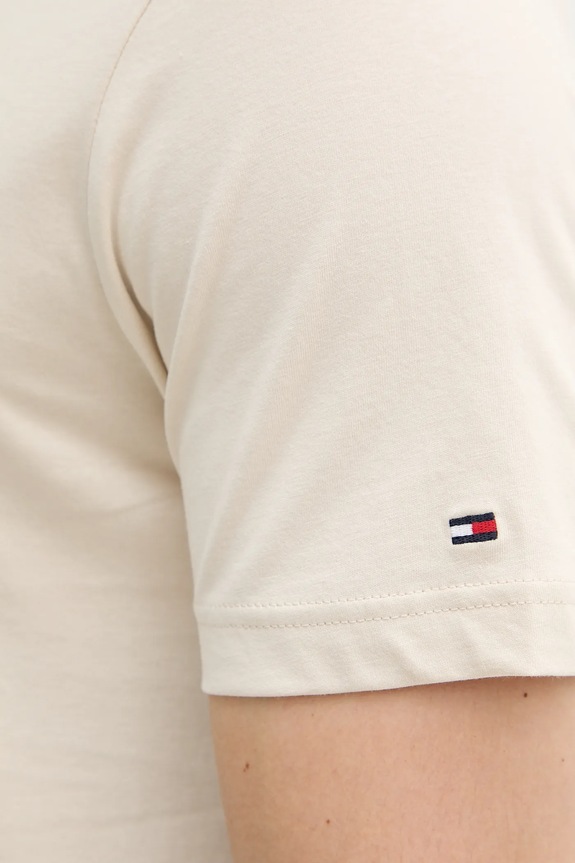 Tommy Hilfiger t-shirt bawełniany beżowy MW0MW40324