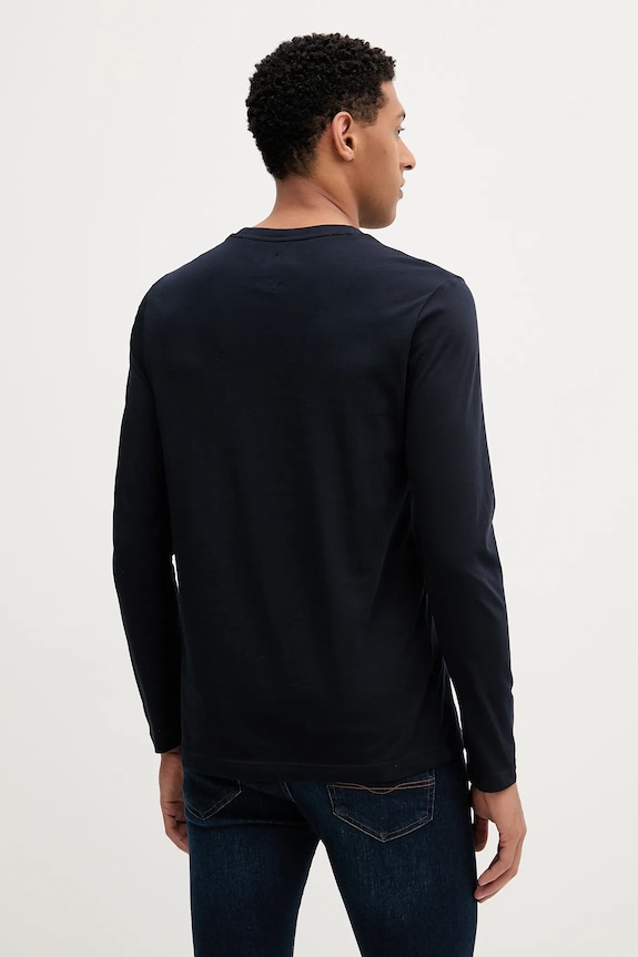 Odzież Tommy Hilfiger longsleeve bawełniany MW0MW41293 granatowy