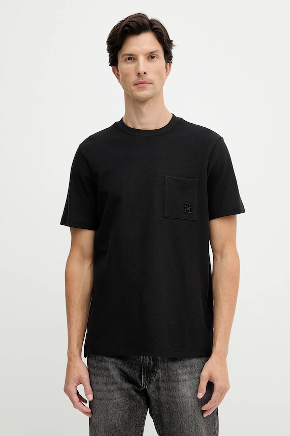 Tommy Hilfiger t-shirt bawełniany bawełna czarny MW0MW39365