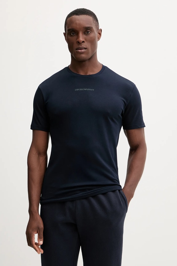 Emporio Armani Underwear tricou lounge print bleumarin EM000379.AF14989