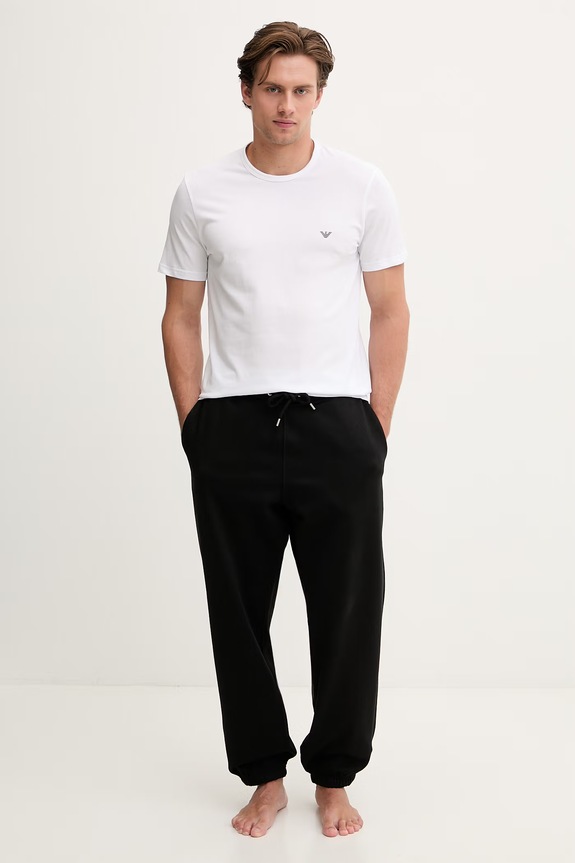 Odzież Emporio Armani Underwear T-shirt basic męski bawełniany z elastanem 2-pack EM000391.AF14132 granatowy