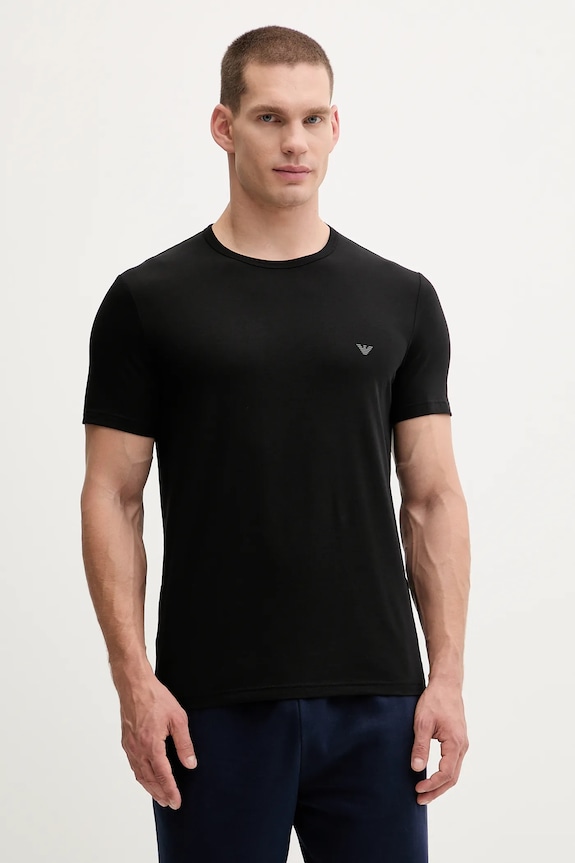 Emporio Armani Underwear basic t-shirt ανδρικό βαμβακερό με ελαστάν 2-pack με ελαστάν μαύρο EM000391.AF14132