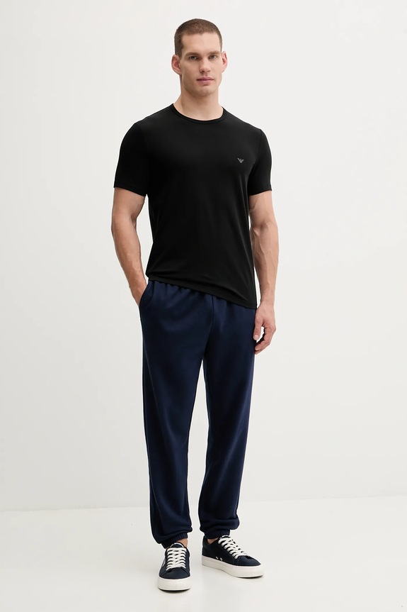 Emporio Armani Underwear basic t-shirt ανδρικό βαμβακερό με ελαστάν 2-pack EM000391.AF14132 μαύρο SS26