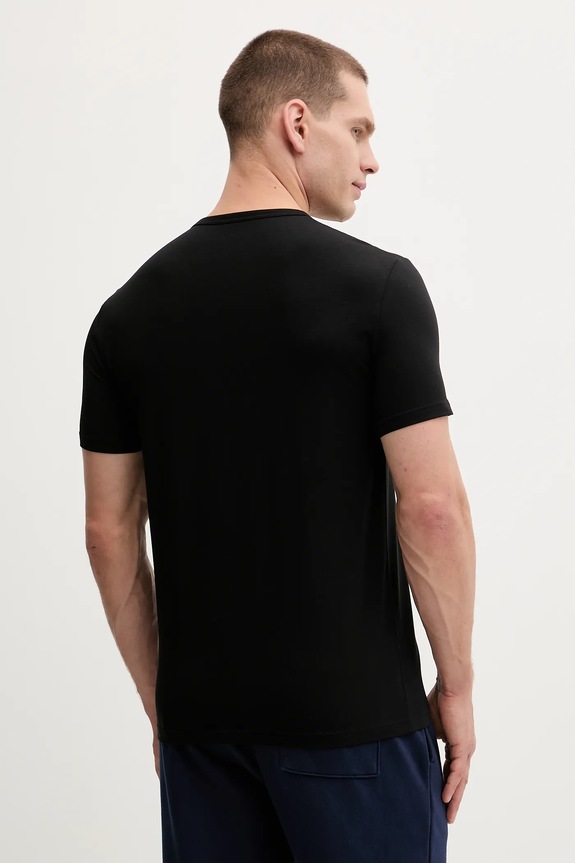 Ρούχα Emporio Armani Underwear basic t-shirt ανδρικό βαμβακερό με ελαστάν 2-pack EM000391.AF14132 μαύρο