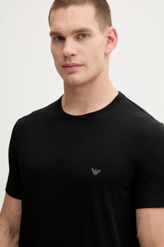 Emporio Armani Underwear basic t-shirt ανδρικό βαμβακερό με ελαστάν 2-pack μαύρο EM000391.AF14132