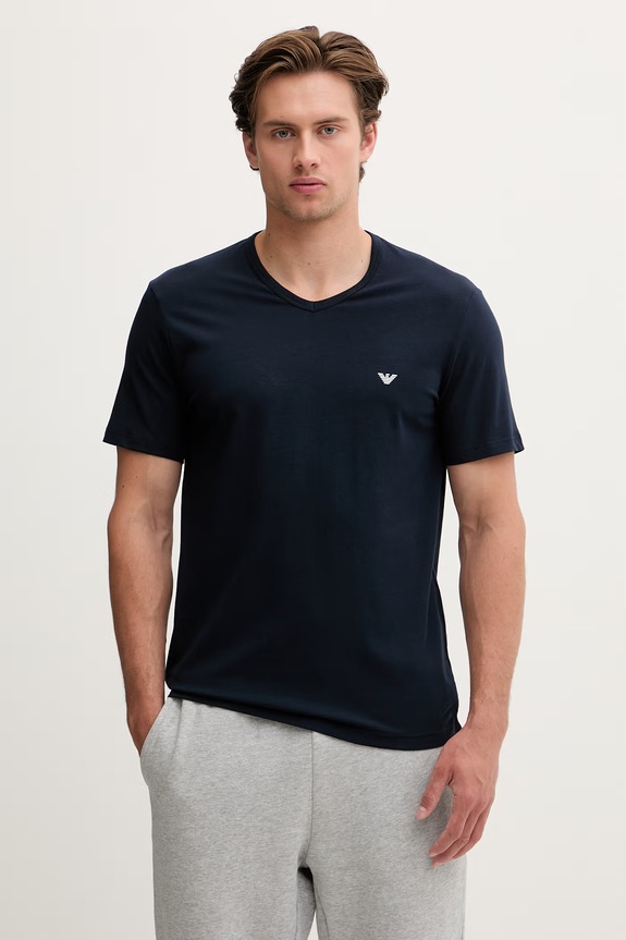 Emporio Armani Underwear t-shirt 2 db elasztánnal sötétkék EM000392.AF14132