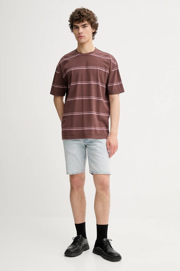 Samsoe Samsoe t-shirt bawełniany SAHAKEEM M25200026 brązowy AW25