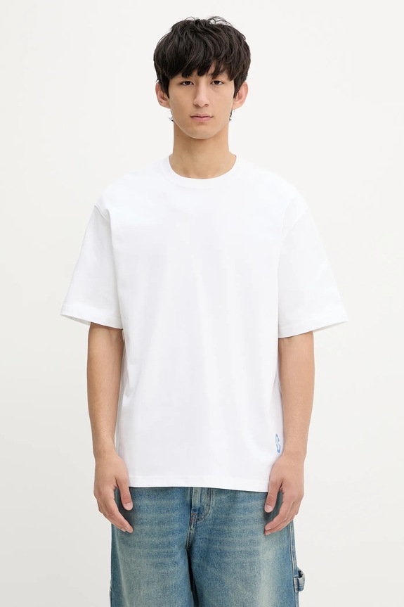 Samsoe Samsoe t-shirt bawełniany SASWIRL nadruk biały U25200006