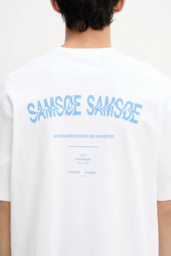 Samsoe Samsoe t-shirt bawełniany SASWIRL biały U25200006