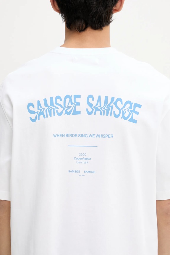 Samsoe Samsoe t-shirt bawełniany SASWIRL biały U25200006