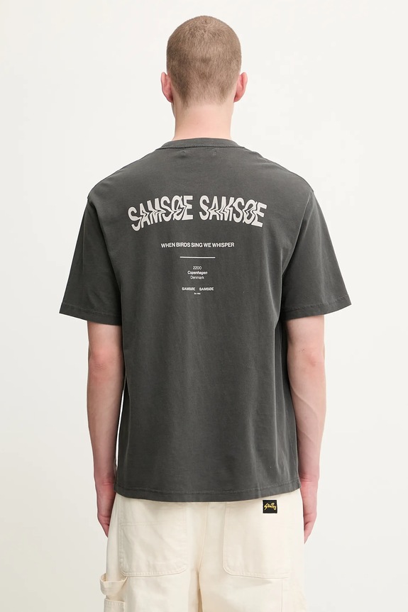 Odzież Samsoe Samsoe t-shirt bawełniany SASWIRL U25200007 szary