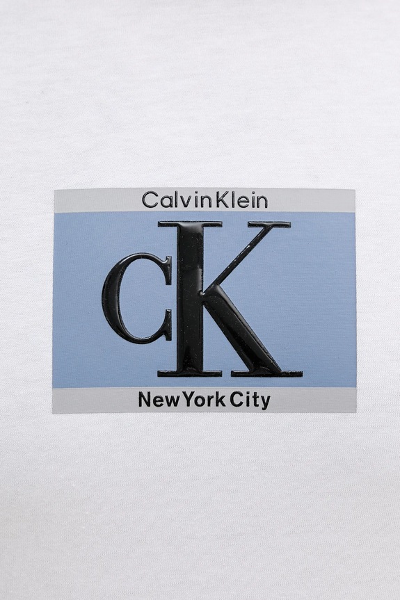 Βαμβακερό μπλουζάκι Calvin Klein λευκό LV04RC854G