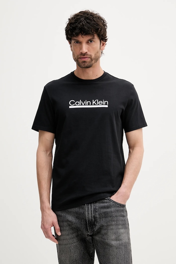 Calvin Klein t-shirt in cotone sovrastampa nero LV04RC852G