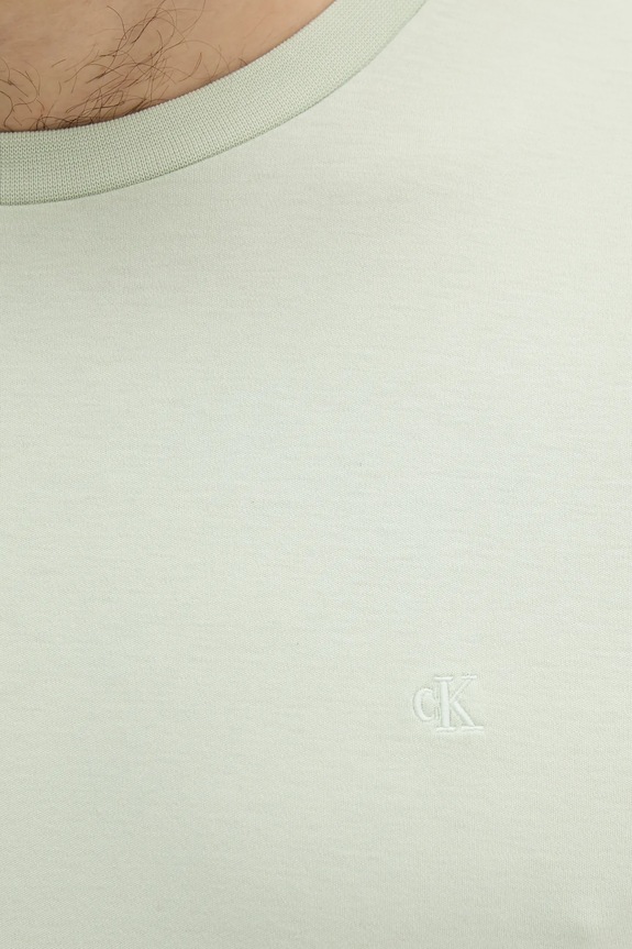 Βαμβακερό μπλουζάκι Calvin Klein πράσινο LV04LB275G