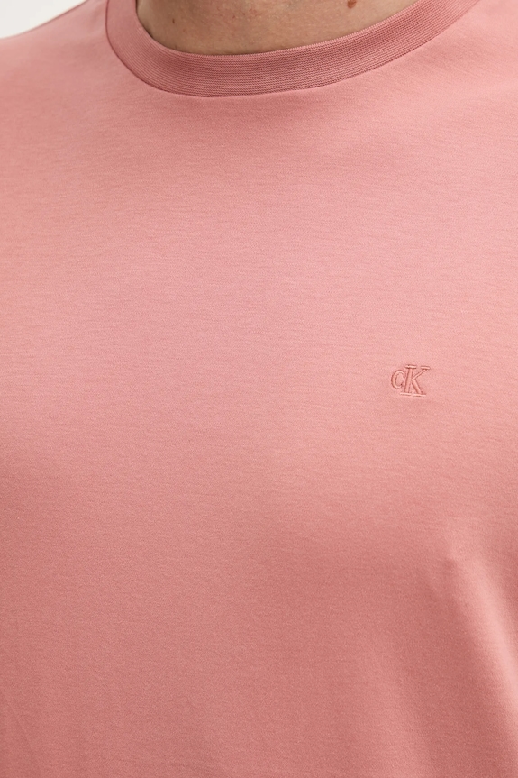 Βαμβακερό μπλουζάκι Calvin Klein πορτοκαλί LV04LB275G