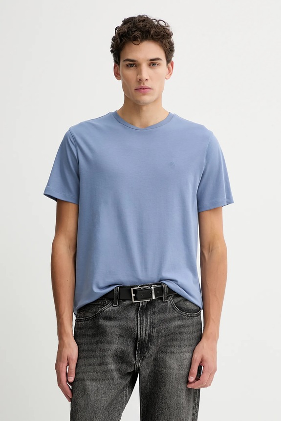 Calvin Klein T-shirt męski bawełniany niebieski LV04LB275G