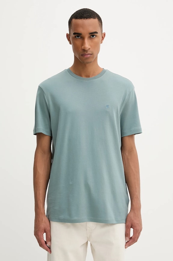 Βαμβακερό μπλουζάκι Calvin Klein τιρκουάζ LV04LB275G